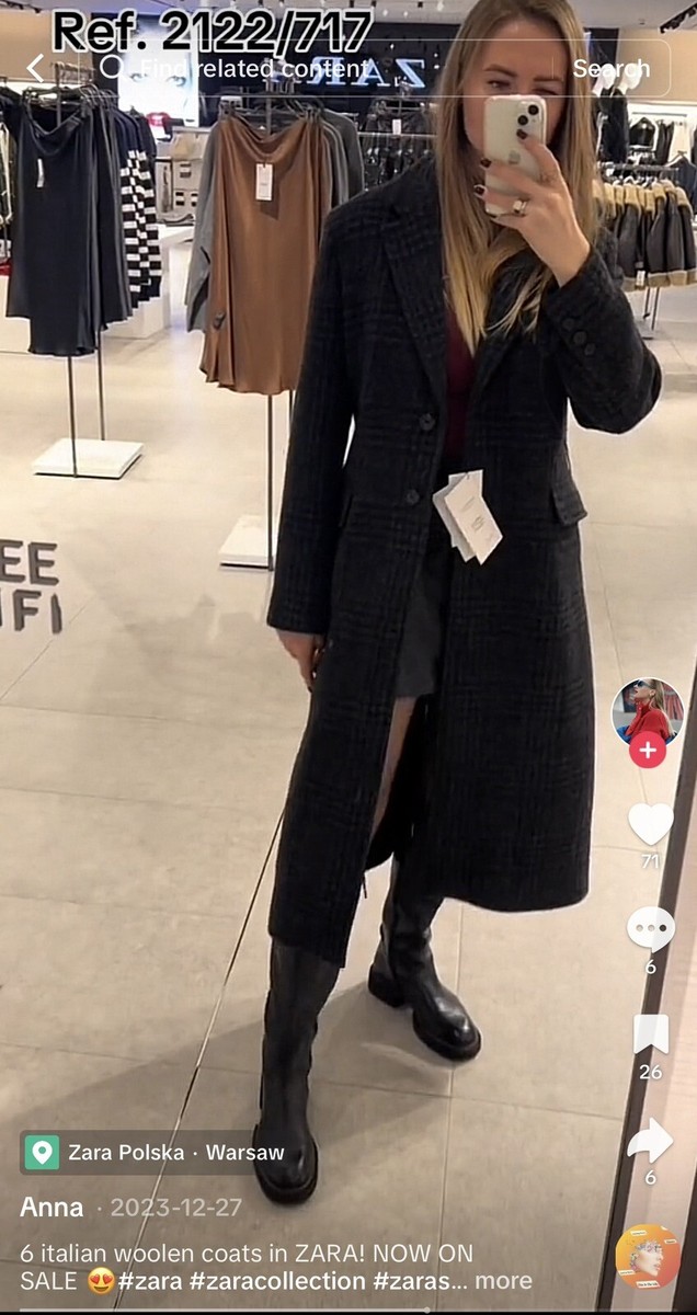 RARE! SOLD OUT NWT ZARA PLAID MANTECO 80% WOOL COAT ZW COLLECTION