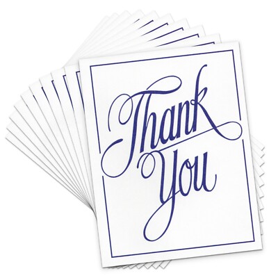 Set of 6 Elegant THANK YOU Blank Note Cards + Envelopes by Premium ...