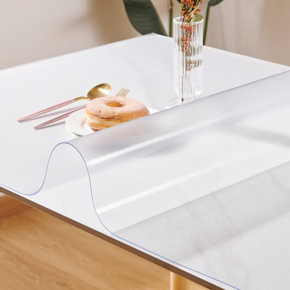 LovePads Clear Desk Mat 16 X 30 Inch, 1.5mm Thick Clear Table Protector, Waterproof Plastic Table Cover Protector, PVC Desk Protector Mat, Vinyl Desk Cover For Desktop, Coffee & Dining Table