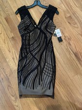 Aidan Mattox black beaded cocktail/evening dress
