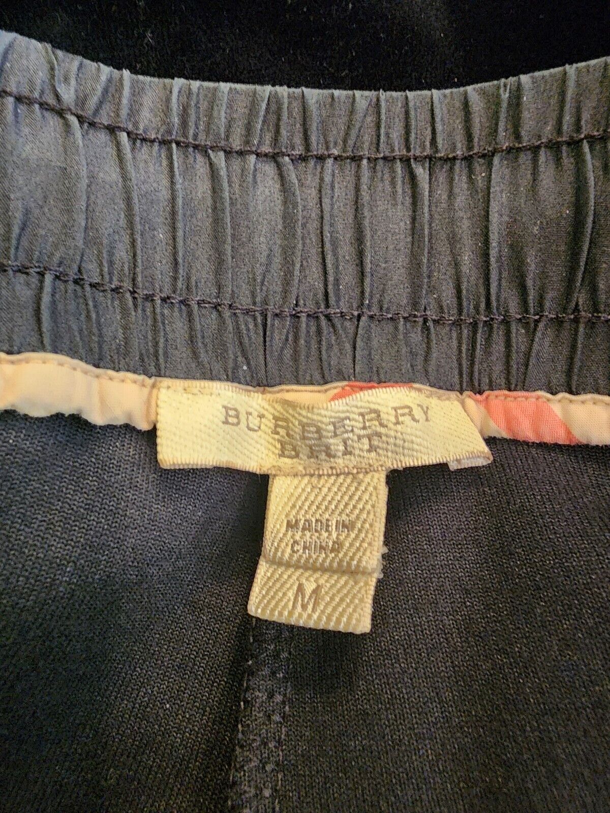 BURBERRY Velour Pants Black Lounge Pants Sz Medium - image 4