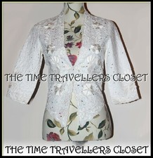 Kate Moss Topshop Ivory Vintage Victorian Cornelli Embroidered Jacket Uk 8 36 4