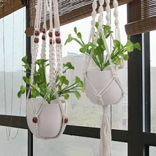 35"-55" Garden Plant Hanger Macrame Hanging Planter Basket Rope Pot Holder Decor