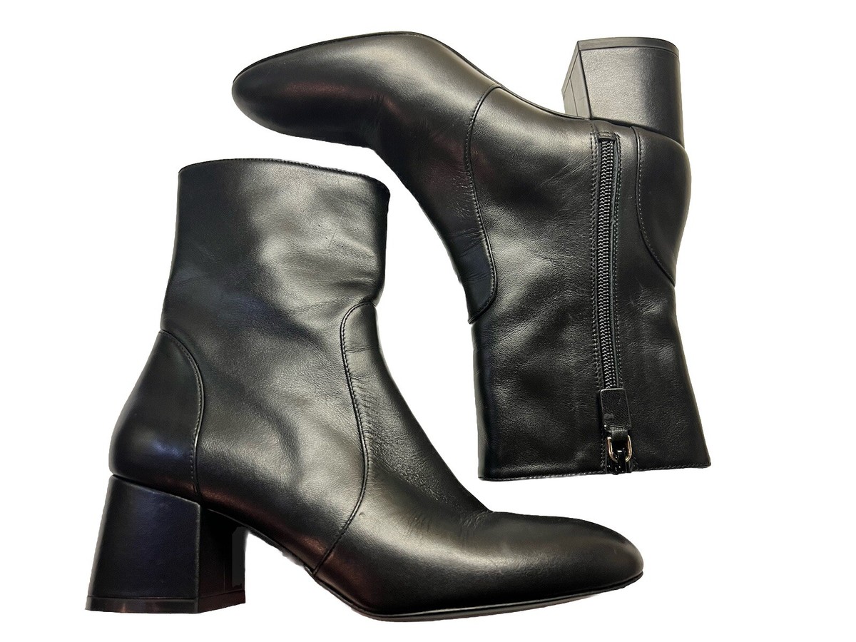 Stuart Weitzman Womens Flareblock 60 Zip DT Ankle Boots 6.5 Medium