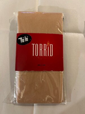 Torrid Plus Size Sheer Back Seam Cuban Heel Thigh High Nude Pantyhose