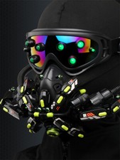 Hot Cyberpunk Mechanical Goggles LED Light Cosplay Halloween Party Bar Prop