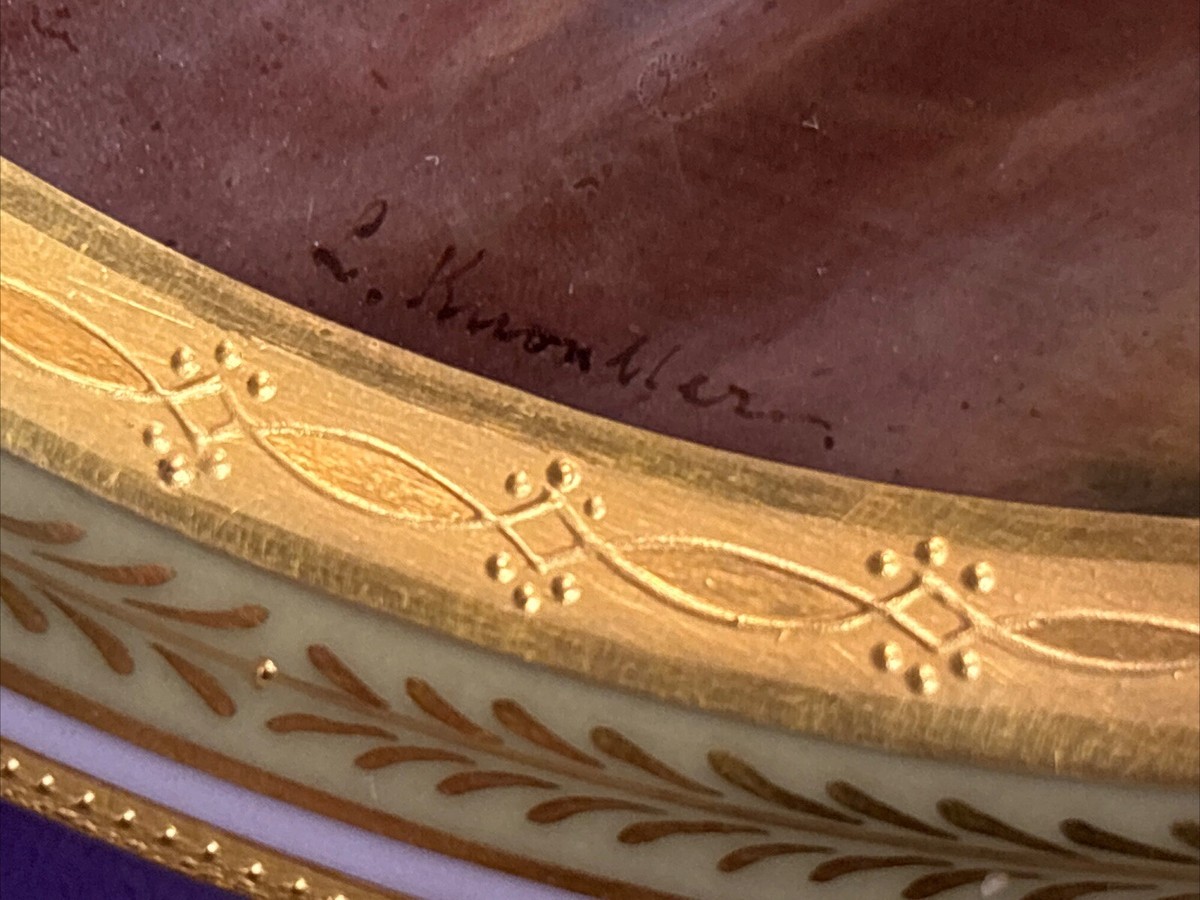 Antique Royal Vienna Porcelain Plate/Beehive Mark/Paris