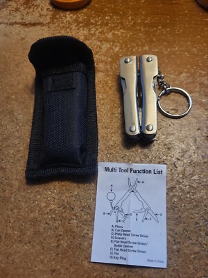 Camp/Hike? Survival Stainless Steel Multi Tool/Plier -9 Function W/Case - NEW!