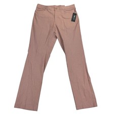 Tommy Hilfiger Mens TH Flex Finn Modern Fit Twill Pants Rose Pink 33x32