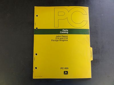 John Deere 214 and 216 Forage Wagons Parts Catalog  PC-999