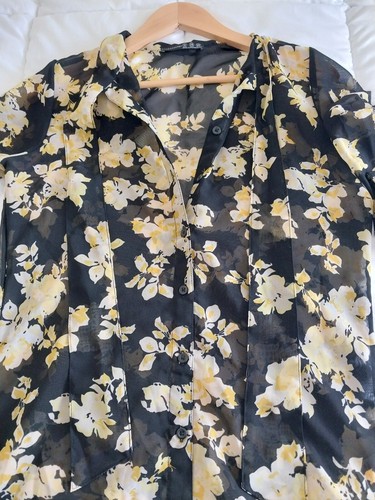 ATMOSPHERE Womens Top Blouse Multicoloured Floral 3/4 Roll Tab Sleeve Size 10 - Picture 12 of 24