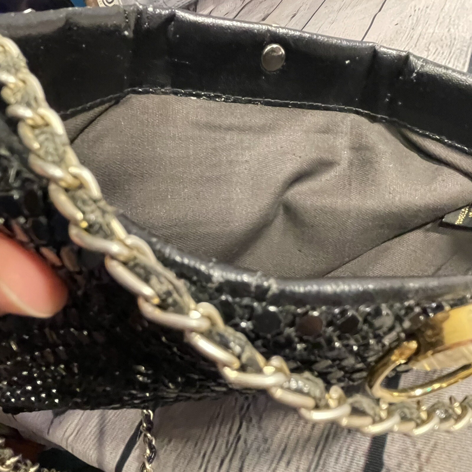 Vintage Bag Black Metal Mesh Evening Everyday Handbag… Gem