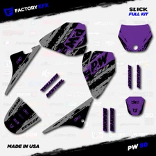Gray & Purple Slick Racing Graphics kit fits Yamaha PW80 PW 80 All Years Custom