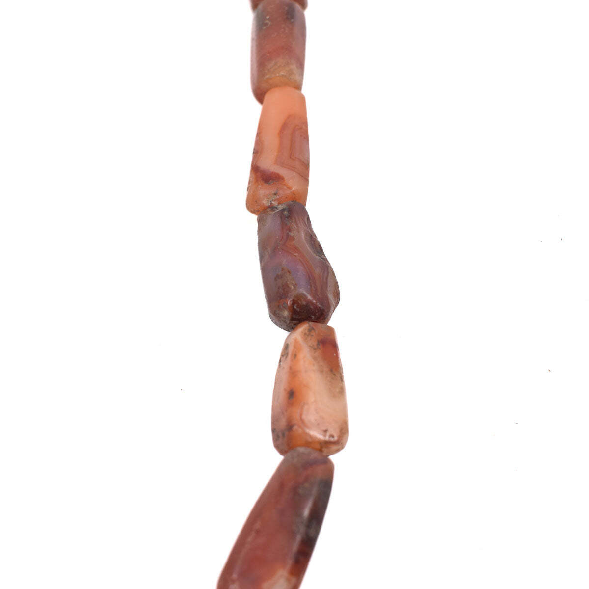 Collier De Perles En Cornaline De Mauritanie - Collection Sidley 42 Pouces - Vintage 19e-20e Siècle