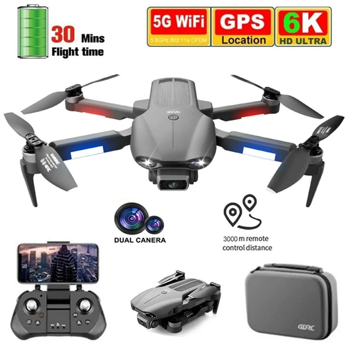 4DRC F9 2021 RC Drone GPS 4K HD Dual Camera 5G WIFI FPV Brushless