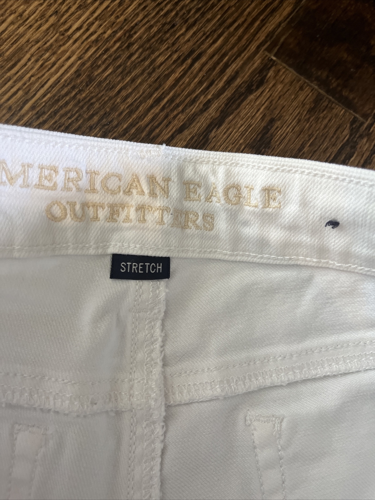 American Eagle Women's Jean Shorts Size 0/26 White Denim Stretch Raw Hem - View 3