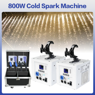 800W Cold Spark Machine 2PCS with Case Waterfall Effect Stage Wedding Events