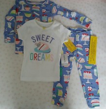 NWT CARTER'S baby girl cotton pajamas 3 pc, size 12M  FREE GIFT