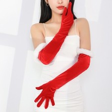 1Pair Velvet Long Gloves Christmas Gloves Mittens Wedding Cosplay Party Costume