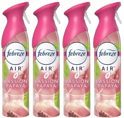 4 PACK Febreze Air Effects Odor-Fighting Air Freshener Passion Papaya, 8.8 oz