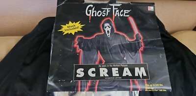 VINTAGE SCREAM GHOST FACE COSTUME/1997/RARE/ADULT/UP TO 200LB/NEW