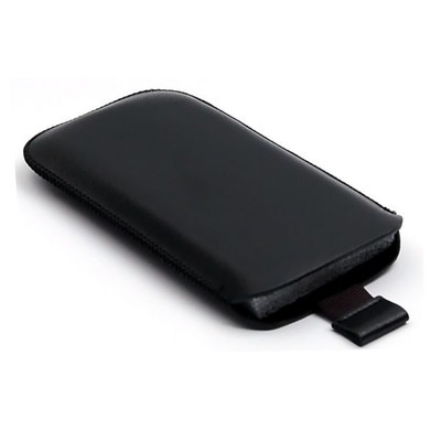 POCHETTE NOIR HOUSSE COQUE ETUI PUSH VRAI CUIR VERITABLE GT-i9001 Galaxy S Plus
