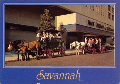 GA~GEORGIA~SAVANNAH~HYATT REGENCY HOTEL~HORSE & CARRIAGE RIDES~CONTINENTAL
