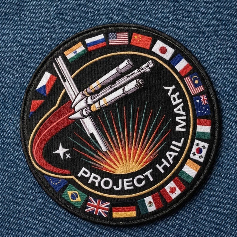 PROJECT HAIL MARY パッチ Project Hail Mary Embroidered Iron On Patch Space Mission Sci-Fi