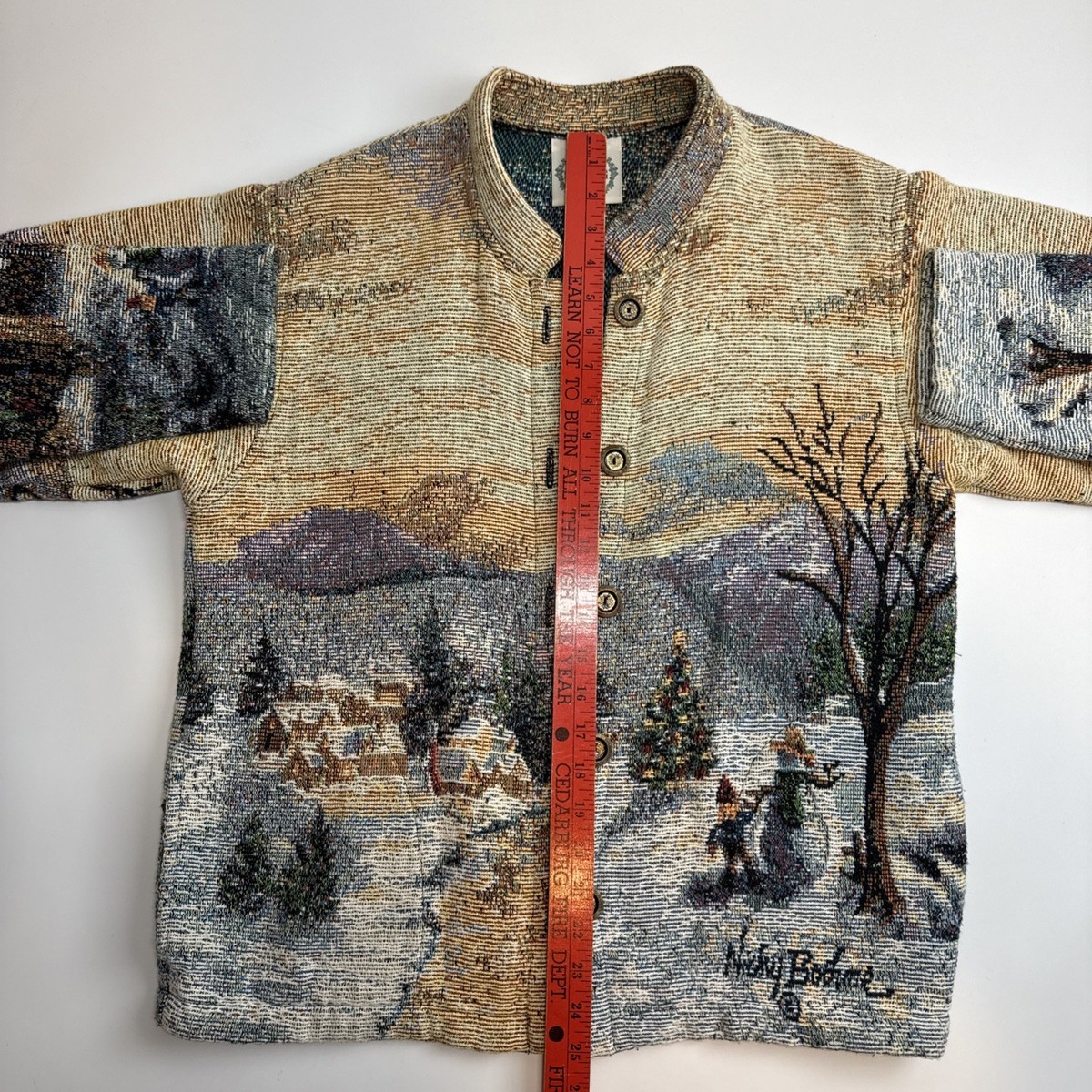 Vintage Sugar Street Weavers Tapestry Blanket Jacket Nicky Boehme