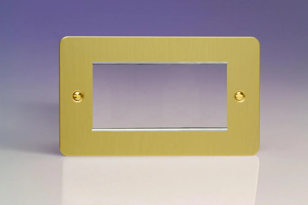 Modular Grid System Brass DataGrid Plate Ultraflat Brushed 4 Spaces Varilight