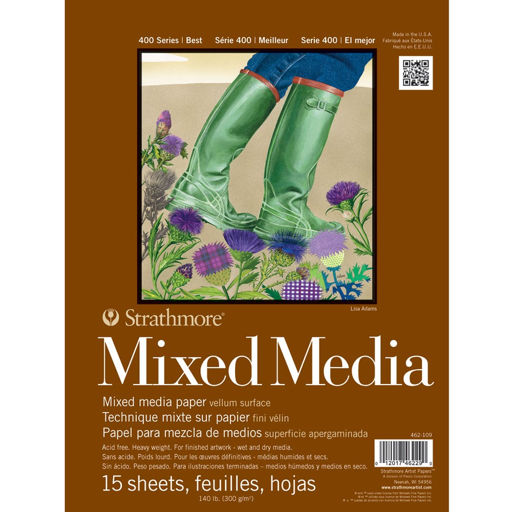 Strathmore : 400 Series : Mixed Media Pad : 300gsm : 9x12in (Apx.23x30cm) : 1...