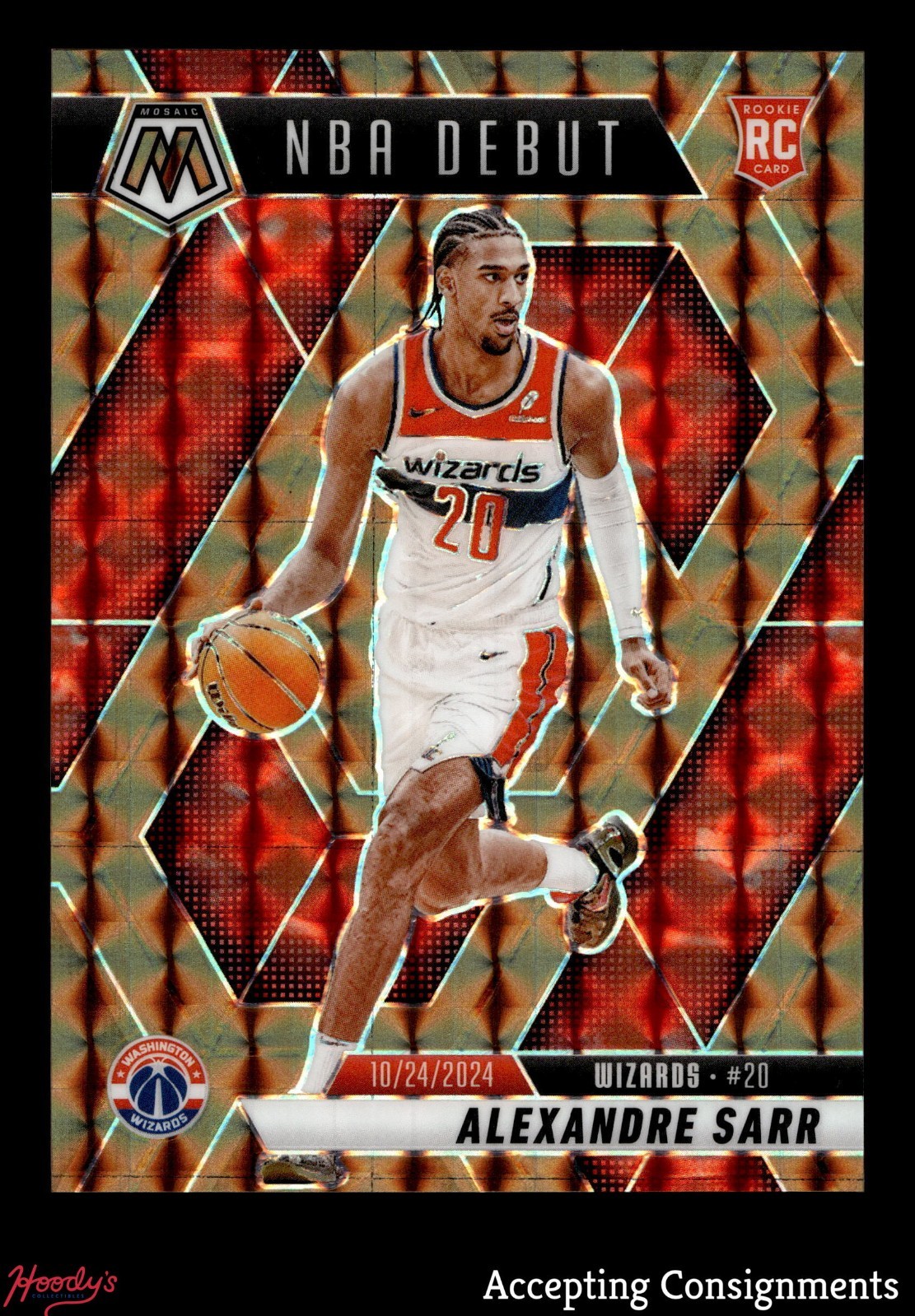 2024-25 Panini Mosaic Bronze #254 Alexandre Sarr 18/75 NBA Debut ROOKIE RC