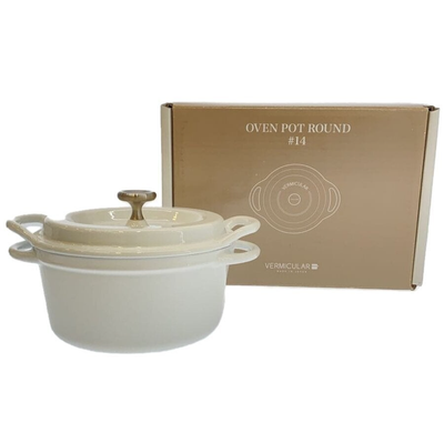 Vermicular Oven Pot Round 14cm 0.85L Pearl White Waterless Cooking