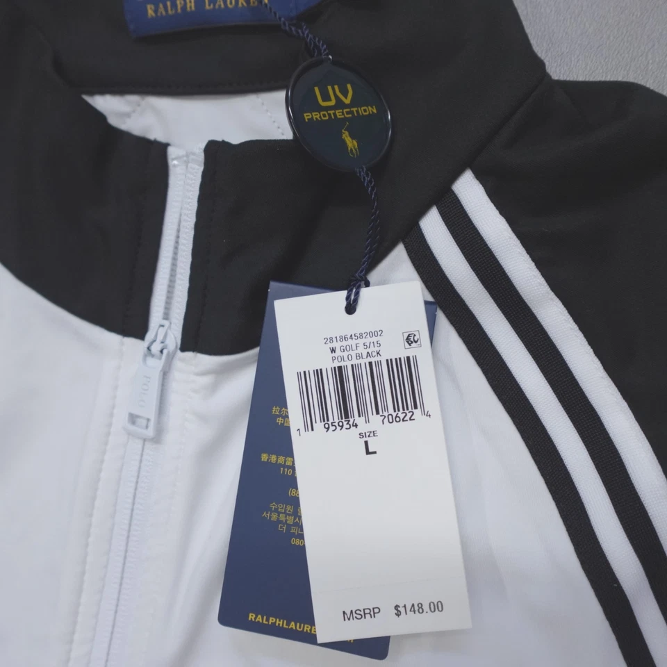 Polo Ralph Lauren Golf Full Zip UV Protection Jacket Black White Women's Size L - Image 4 of 4