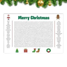Christmas Word Puzzle Poster 31x19-Inch Seasonal Party Interactive Family