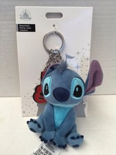 Disney Lilo and Stitch Plush Keychain Bag Charm with Guitar Charm And Clip NEW