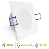 Weevo Led Einbauspot Eckig Weiß Warmweiß 3,5W Deckenlampe Strahler Einbauleuchte
