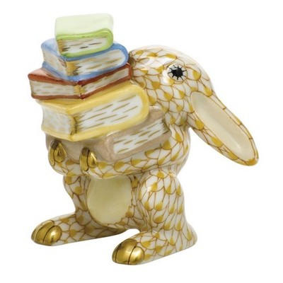 HEREND,  SCHOLARLY BUNNY,  BUTTERSCOTCH  FISHNET,  #VHJ-16044,  NEW, MINT & BOX!