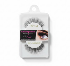 5 or 10 Pack Amazing Shine 747M Human Hair Lashes Natural Wispy False Eyelashes