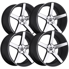 (4) Strada S35 Perfetto 20x8.5 5x120 +35mm Black/Machined Wheels Rims 20" Inch