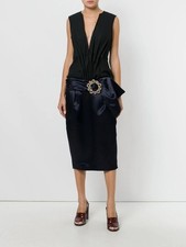 $1325 Jacquemus Runway Brooch Embellished Midi Dress Size FR 36