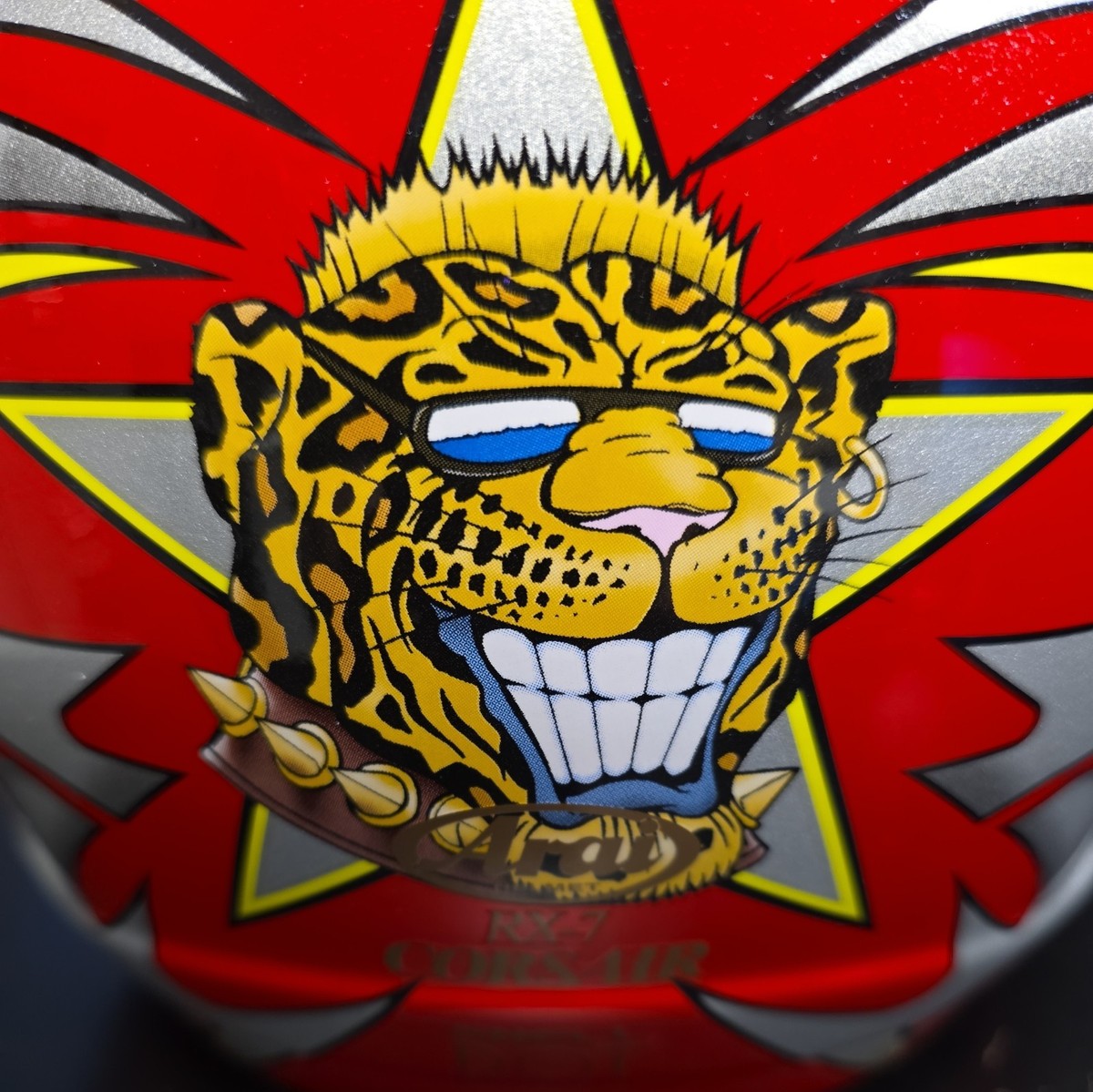 ARAI CORSAIR RX-7 SM OFFBEAT PRODUCTIONS CHEETAH NICKY HADEN GOOD