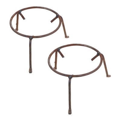 2 Pcs Picknick-Stativ Camp-Stativständer Rundes Eckregal Aus Stahl
