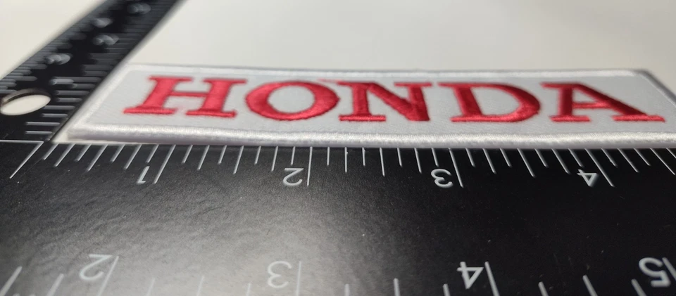 HONDA Racing Championship Patch High Quality Hook Loop Tact Patch Red White New - Image 3 of 4