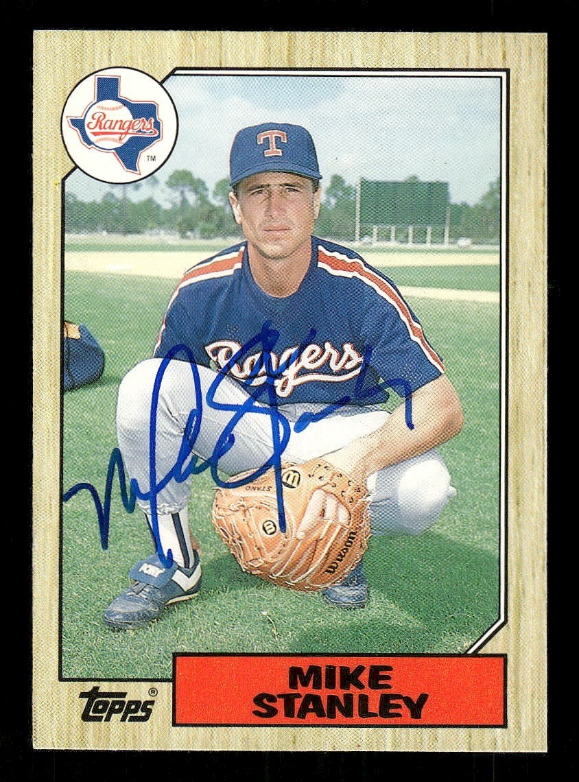 1987 Topps Traded Mike Stanley IP TTM Autograph Signed Texas Rangers
