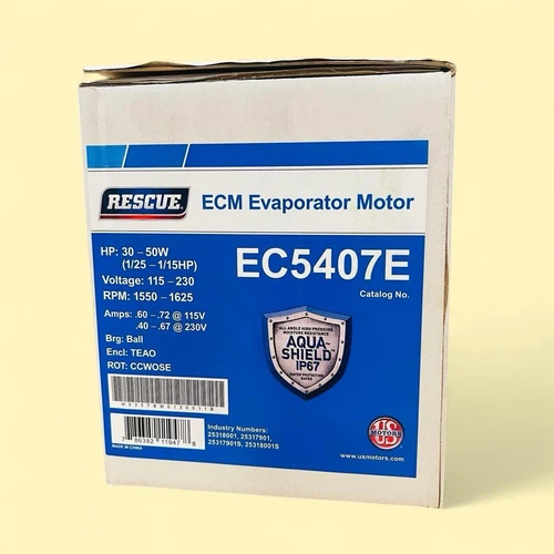 US MOTORS EC5407E RESCUE® ECM WALK-IN EVAPORATOR MOTOR, 115-230V