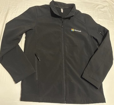 Mens Black Jacket with Microsoft Logo Size M | eBay