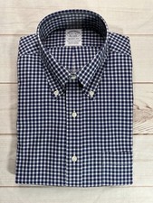 NWT Brooks Brothers Mens Shirt Blue Regent Fit NON-IRON STRETCH Supima Cotton