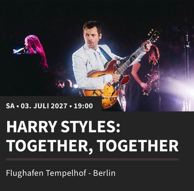 2x Harry Styles Berlin Samstag 03.07.2027 Stehplatz Innenraum