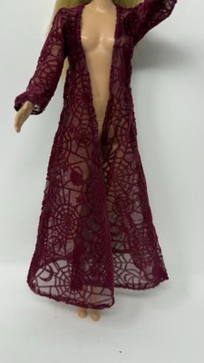 Disney ILY  4 Ever I Love Hocus Pocus Long Burgundy Sheer Jacket Fits Barbie